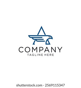Logo design with a cool and modern A eagle icon