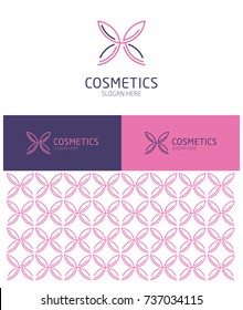 Logo design for cosmetics field with one color version and pattern design