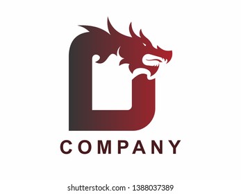 logo design creative abjad A dragon