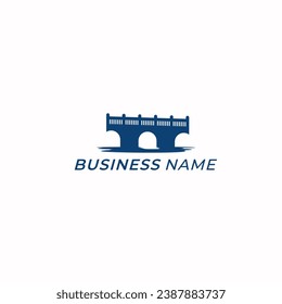 logo design creative bridge and lake