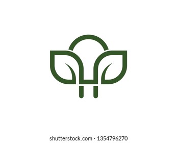 logo design creative bulb and nature