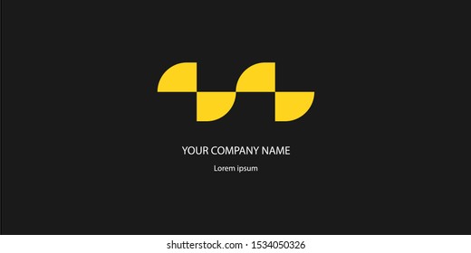 logo design creative company yellow color on black background