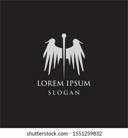 Logo design creative concept medical icon with modern bird wing needles