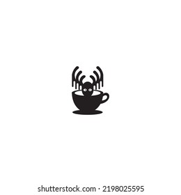 logo design creative cup with deer