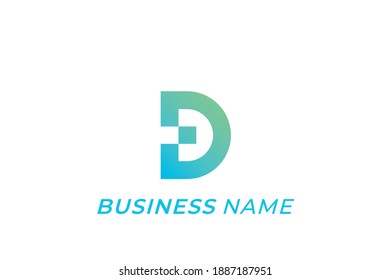 Logo Design Creative Digital Letter D