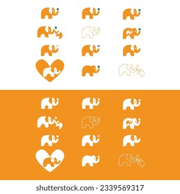 logo design creative elephant icon vector illustration inspiration,Vector drawn elephant icon.Elephant Flat logo,Red elephant symbol,Elephant logo design Premium Vector.