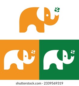 logo design creative elephant icon vector illustration inspiration,Vector drawn elephant icon.Elephant Flat logo,Red elephant symbol,Elephant logo design Premium Vector.