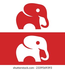 logo design creative elephant icon vector illustration inspiration,Vector drawn elephant icon.Elephant Flat logo,Red elephant symbol,Elephant logo design Premium Vector.