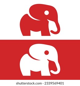 logo design creative elephant icon vector illustration inspiration,Vector drawn elephant icon.Elephant Flat logo,Red elephant symbol,Elephant logo design Premium Vector.