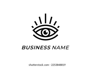 logo design creative eyeball and sunshine