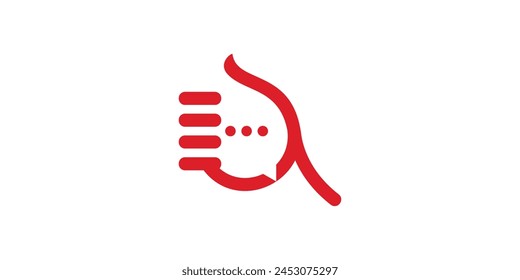 diseño de logotipo de la mano creativa y chat, buena, apreciación, Plantilla de diseño de logotipo, ícono, Vector, símbolo, idea creativa.