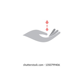 logo design creative hand and lotus