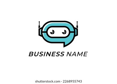 logo design creative head bot and chat