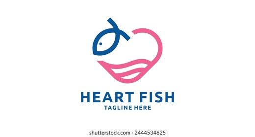 logo design creative hearth fish, amor, logo design Plantilla, ícono, símbolo, idea creativa