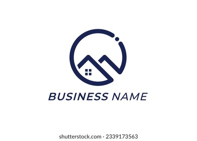 diseño de logotipo casa creativa y círculo
