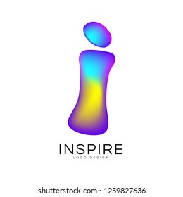 Logo design with creative icon. Liquid and fluid style. Initial I for your brand.