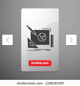 logo, design, creative, idea, design process Glyph Icon in Carousal Pagination Slider Design & Red Download Button