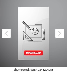 logo, design, creative, idea, design process Line Icon in Carousal Pagination Slider Design & Red Download Button