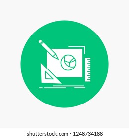 logo, design, creative, idea, design process White Glyph Icon in Circle. Vector Button illustration