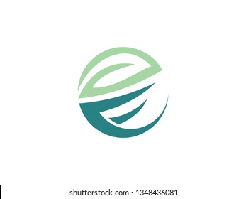 logo design creative leaf and circle