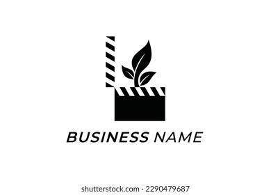 logo design creative leaf growth and cut film