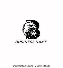 logo de diseño letra creativa B y cabeza de águila