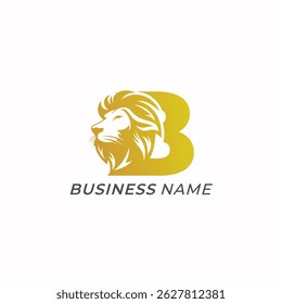 logo design creative letter B and lion head