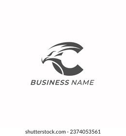 logo design creative letter C and eagle