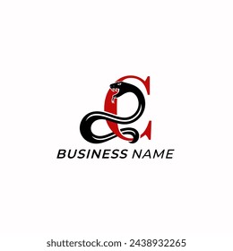logo design creative letter C and snake