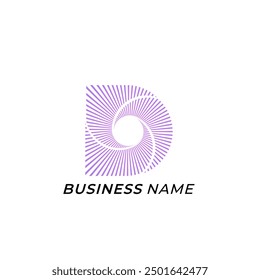 logo design creative letter D and spiral icon