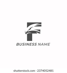 logo design creative letter F and eagle