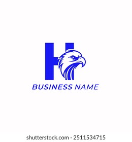 logo design creative letter H and eagle head