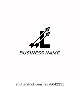 diseño de logotipo letra creativa L y flecha