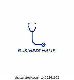 logo design creative letter L and stethoscope