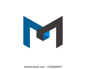 logo design creative letter M and 3D