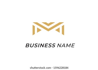 logo design creative letter M and V