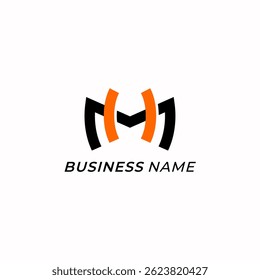 diseño de logotipo letra creativa M y letra H