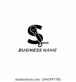logo design creative letter S and microphone karaoke