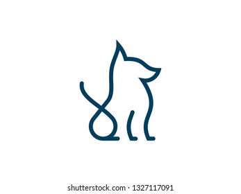logo design creative line dog 