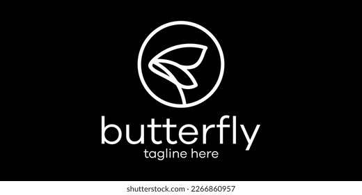 diseño de logotipo línea creativa ilustración mariposa