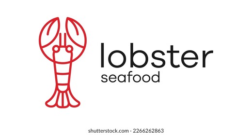 logo design creative line lobster vector icon illustration