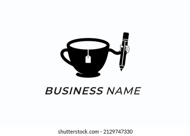 logo design creative mug and pencil