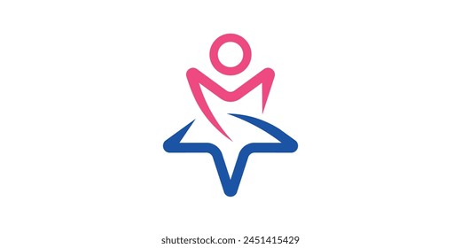 diseño de logotipo gente creativa estrella, éxito, diseño de logotipo icono de Plantilla, Vector, símbolo, idea creativa.