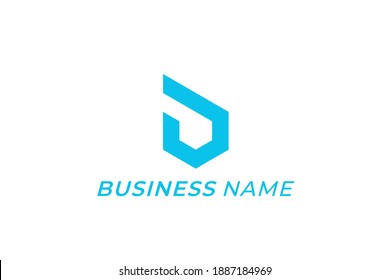 logo design creative polygon letter D