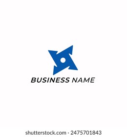 diseño de logotipo creativo shuriken ninja