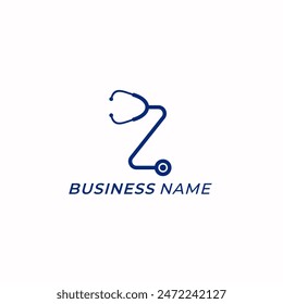 Estetoscopio creativo de diseño de logotipo y letra Z