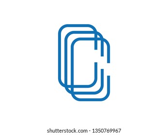 logo design creative triple letter C