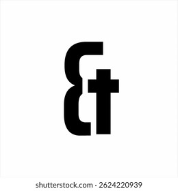Logo design of cross symbol with number eight.
