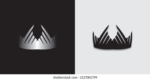 diseño de logotipo corona blanco negro simple