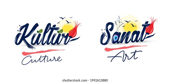 Logo design with "culture art sanat culture" text